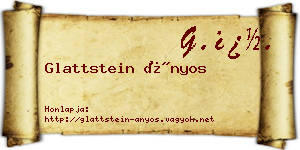 Glattstein Ányos névjegykártya